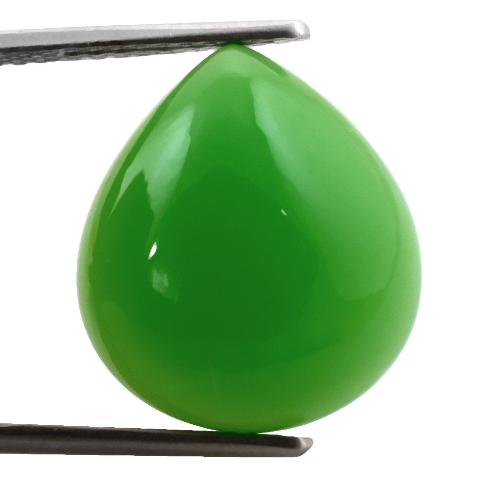 DYED CHRYSOPRASE CHALCEDONY PEAR CAB 18X16MM 13.00 Cts.