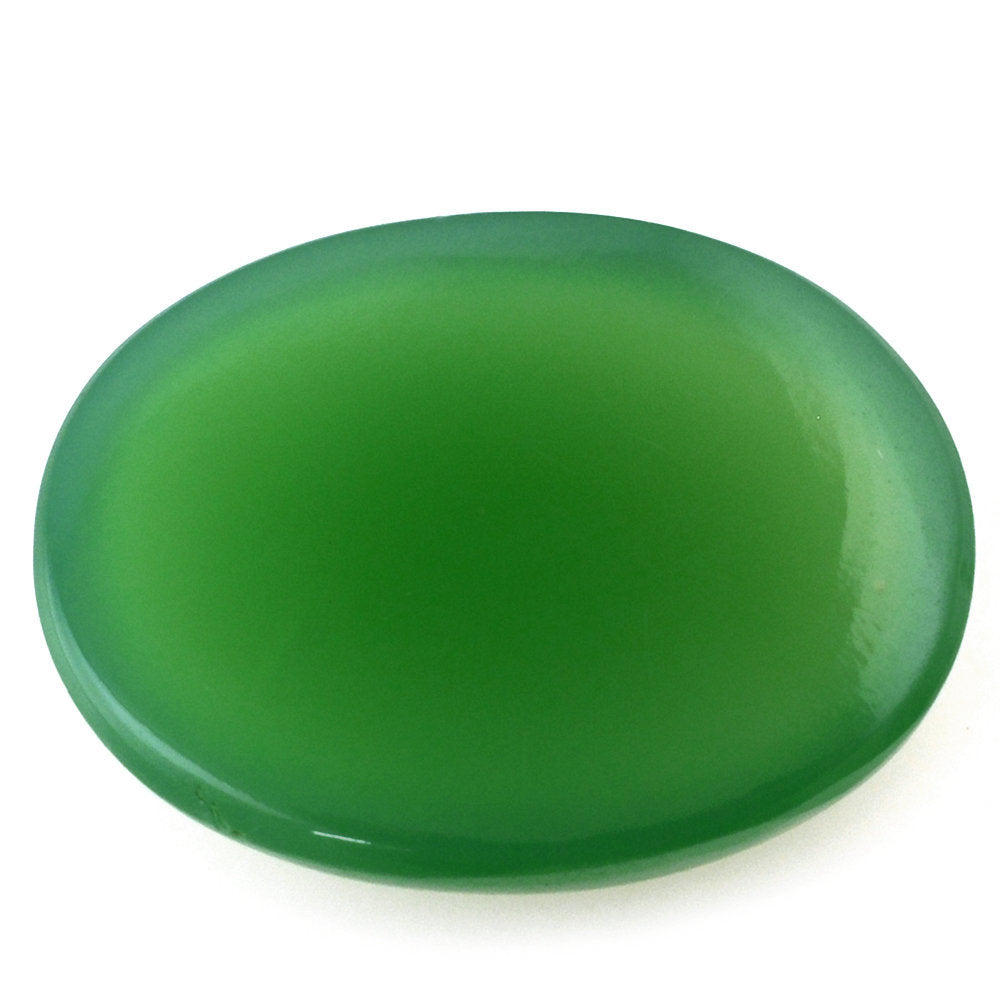 DYED CHRYSOPRASE CHALCEDONY OVAL CAB 16X12MM 7.70 Cts.