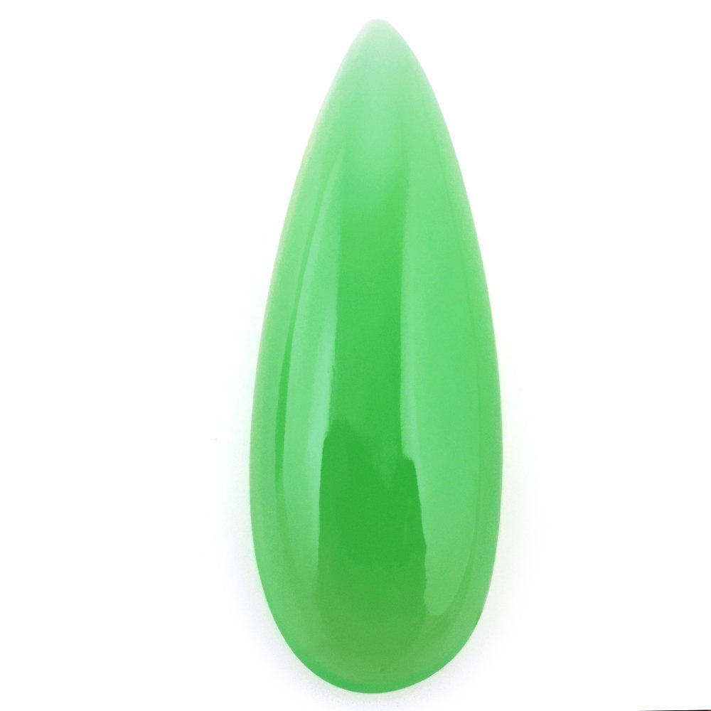 DYED CHRYSOPRASE CHALCEDONY PEAR CAB 20X7MM 4.04 Cts.
