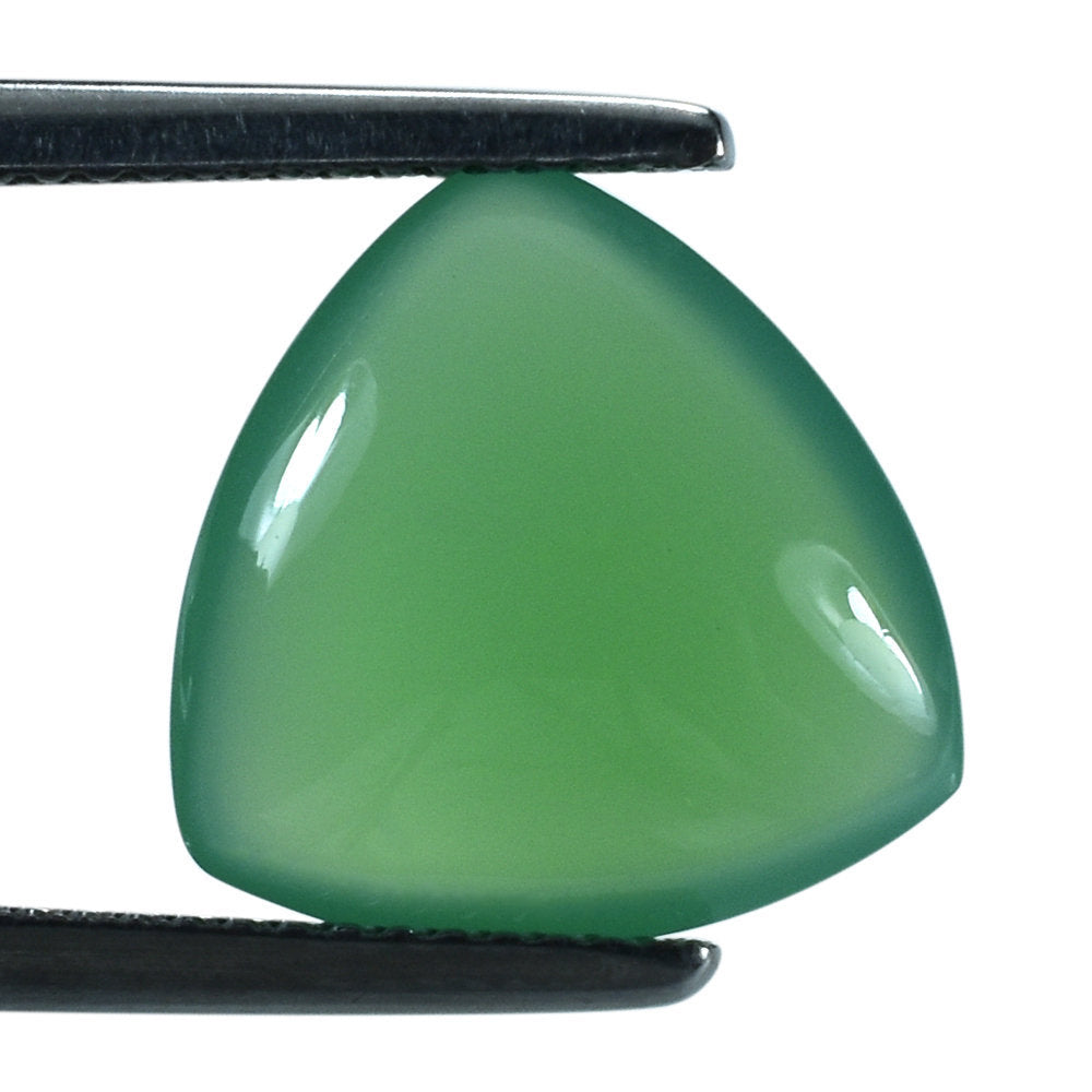 DYED CHRYSOPRASE CHALCEDONY LENTIL TRILLION 13MM 5.14 Cts.