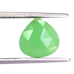 DYED CHRYSOPRASE CHALCEDONY ROSE CUT BRIOLETTE HEART 10MM 2.65 Cts.