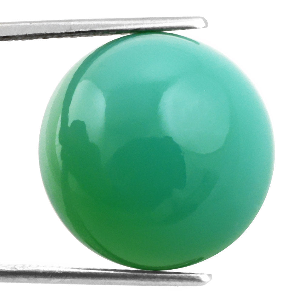DYED CHRYSOPRASE CHALCEDONY ROUND CAB 18MM 22.70 Cts.