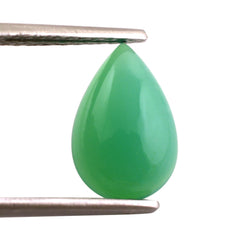 DYED CHRYSOPRASE CHALCEDONY PEAR CAB 12X8MM 2.26 Cts.