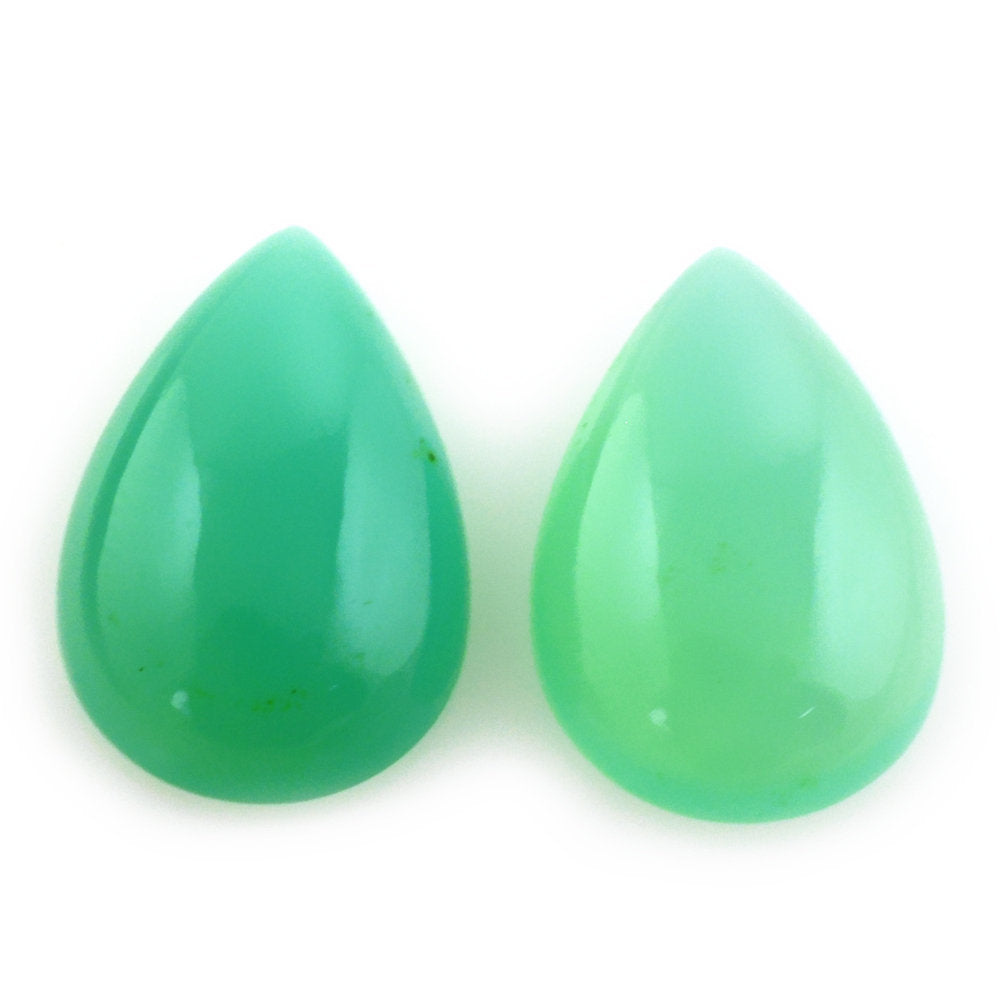 DYED CHRYSOPRASE CHALCEDONY PEAR CAB 12X8MM 2.26 Cts.