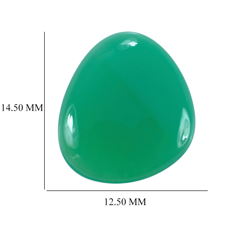 DYED CHRYSOPRASE CHALCEDONY IRREGULAR PEAR CAB 14.50X12.50MM 4.08 Cts.