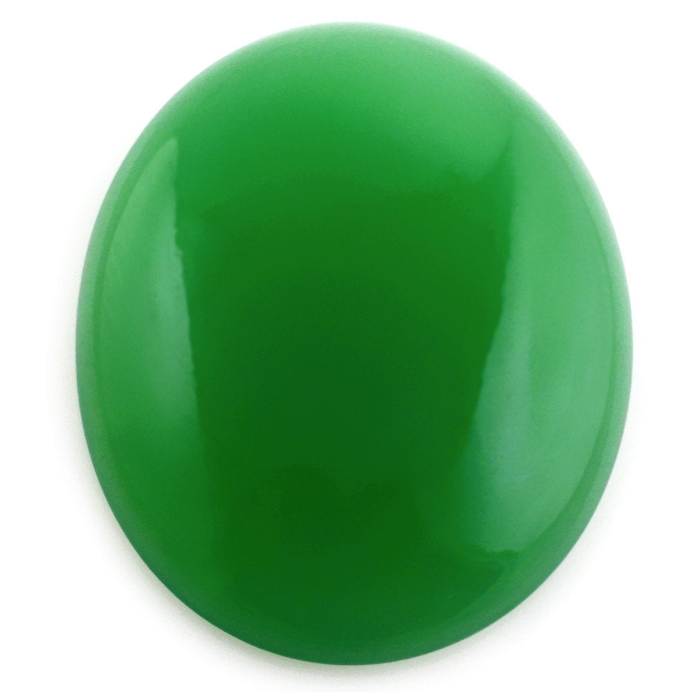 DYED CHRYSOPRASE CHALCEDONY OVAL CAB 30X25MM 29.90 Cts.