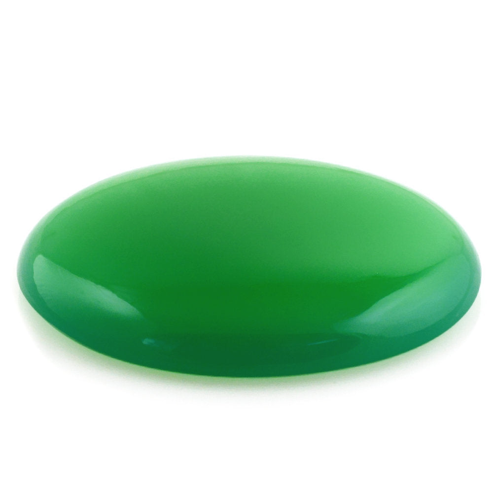 DYED CHRYSOPRASE CHALCEDONY OVAL CAB 30X25MM 29.90 Cts.