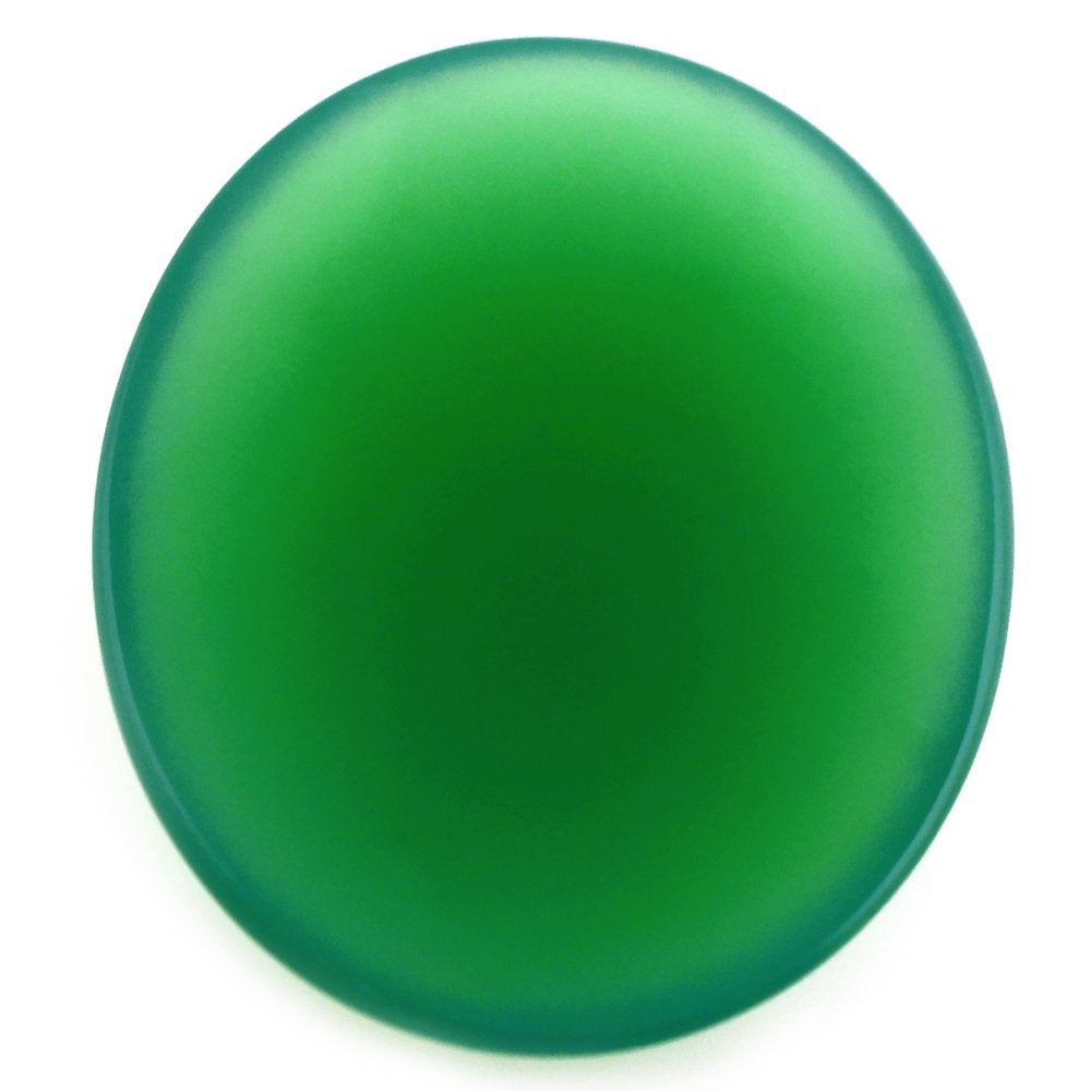 DYED CHRYSOPRASE CHALCEDONY OVAL CAB 30X25MM 29.90 Cts.