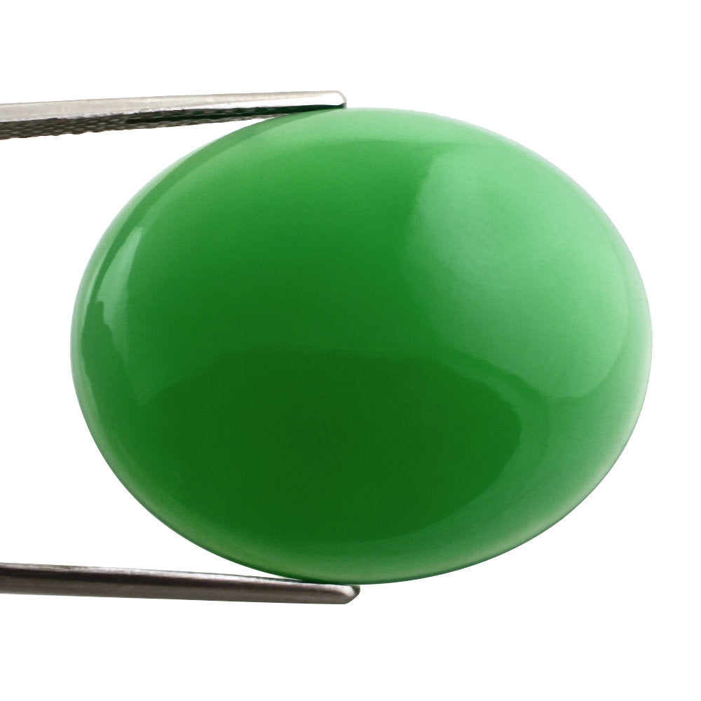 DYED CHRYSOPRASE CHALCEDONY OVAL CAB 30X25MM 29.90 Cts.