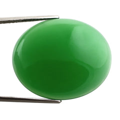 DYED CHRYSOPRASE CHALCEDONY OVAL CAB 30X25MM 29.90 Cts.