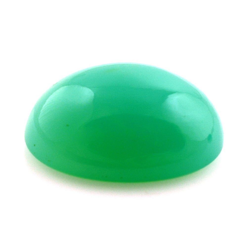 DYED CHRYSOPRASE CHALCEDONY OVAL CAB 20X15MM 18.43 Cts.