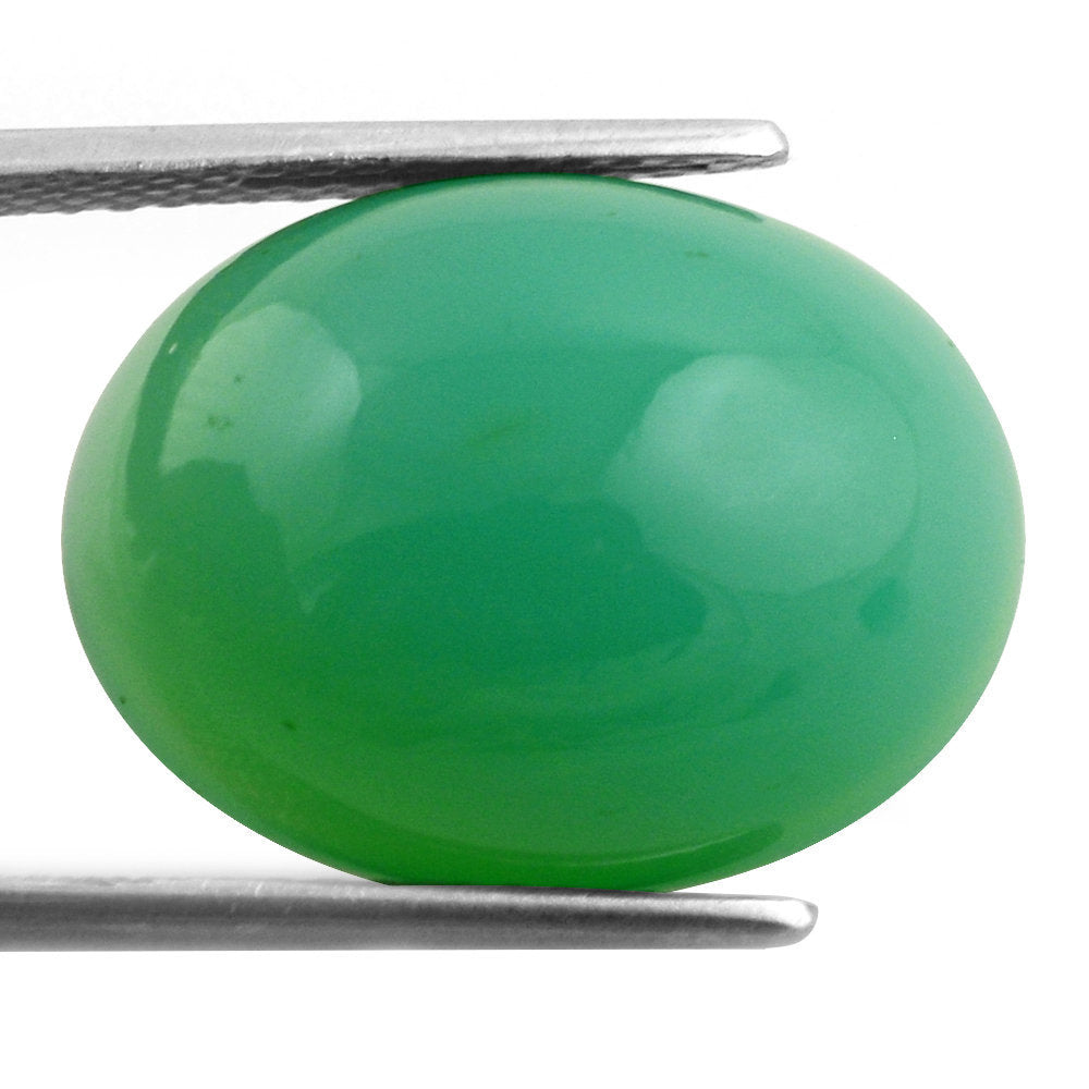 DYED CHRYSOPRASE CHALCEDONY OVAL CAB 20X15MM 18.43 Cts.