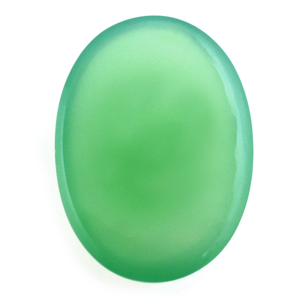 DYED CHRYSOPRASE CHALCEDONY OVAL CAB 18X13MM 8.85 Cts.