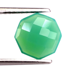 CHRYSOPRASE CHALCEDONY CHECKER OCTAGON CAB 10MM 2.61 Cts.