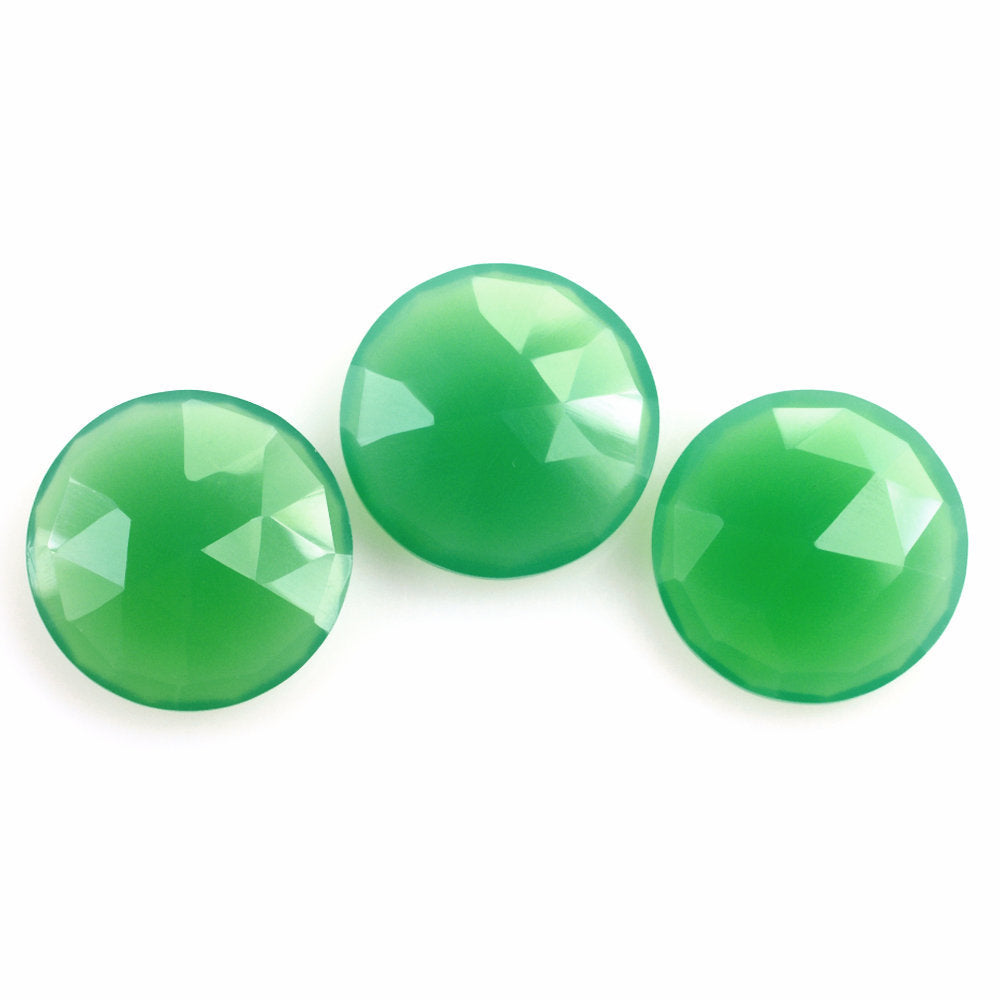 CHRYSOPRASE CHALCEDONY ROSE CUT BRIOLETTE ROUND 12MM 3.66 Cts.