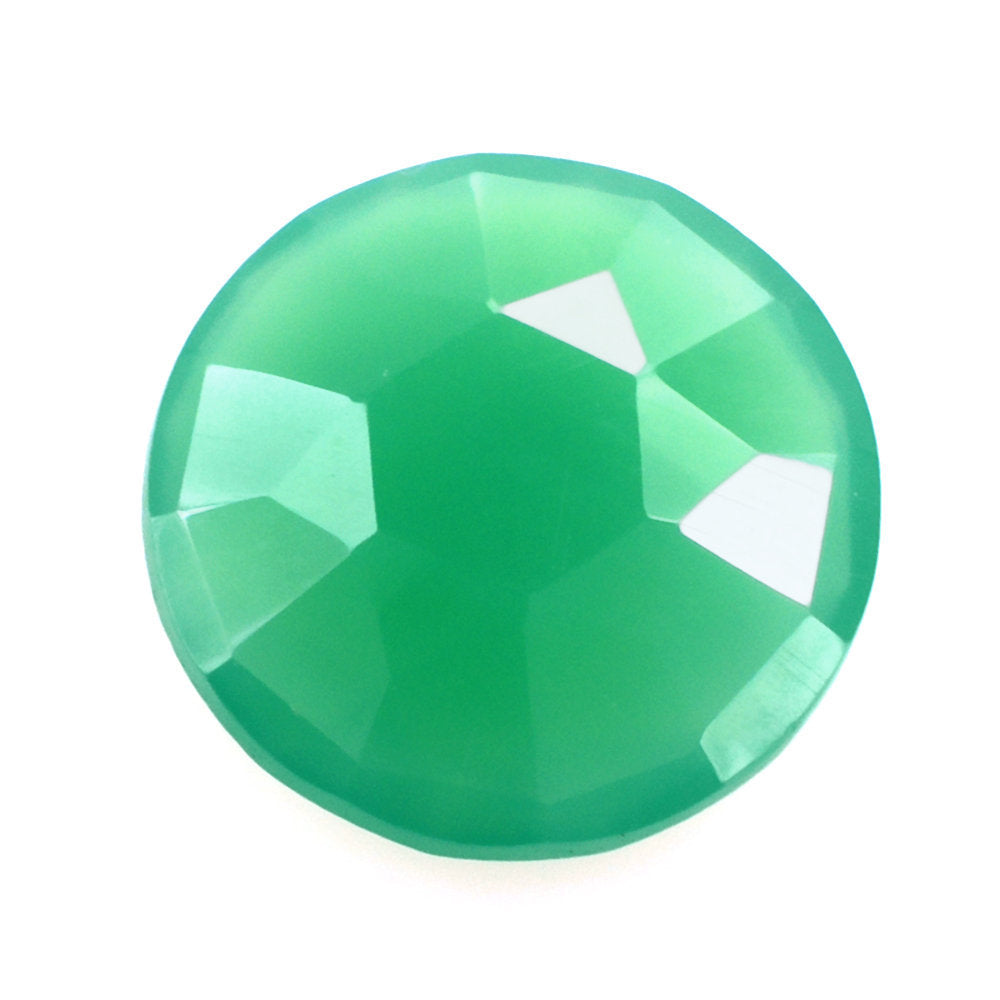 CHRYSOPRASE CHALCEDONY ROSE CUT BRIOLETTE ROUND 10MM 2.36 Cts.