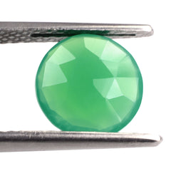 CHRYSOPRASE CHALCEDONY ROSE CUT BRIOLETTE ROUND 10MM 2.36 Cts.