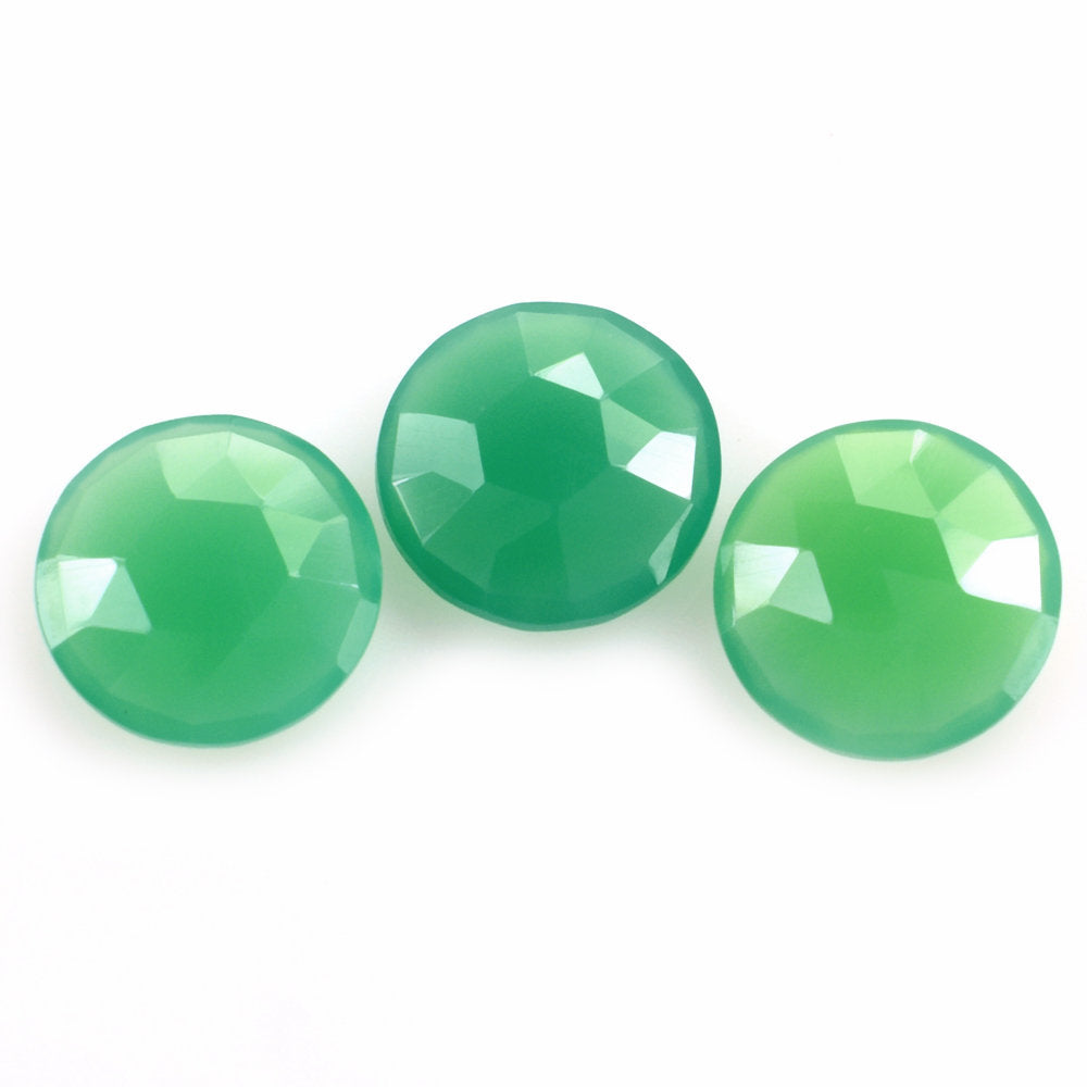 CHRYSOPRASE CHALCEDONY ROSE CUT BRIOLETTE ROUND 10MM 2.36 Cts.