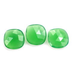 CHRYSOPRASE CHALCEDONY ROSE CUT BRIOLETTE IRREGULAR CUSHION 12X11.50MM 2.93 Cts.