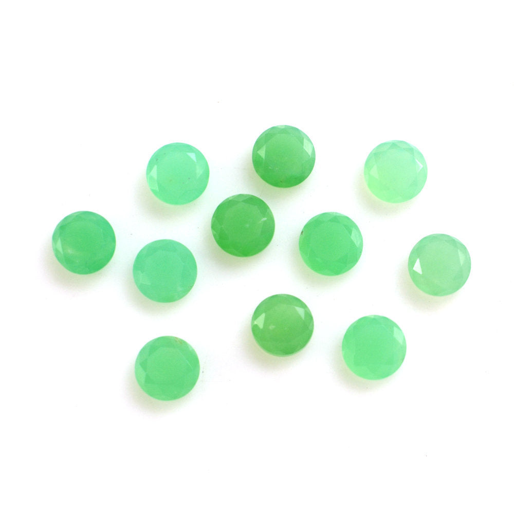 CHRYSOPRASE CHALCEDONY BOTH SIDE TABLE CUT ROUND 4MM 0.28 Cts.
