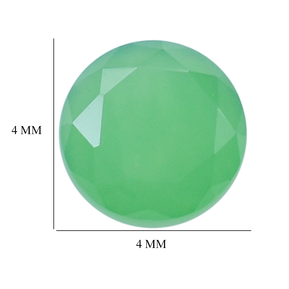 CHRYSOPRASE CHALCEDONY BOTH SIDE TABLE CUT ROUND 4MM 0.28 Cts.