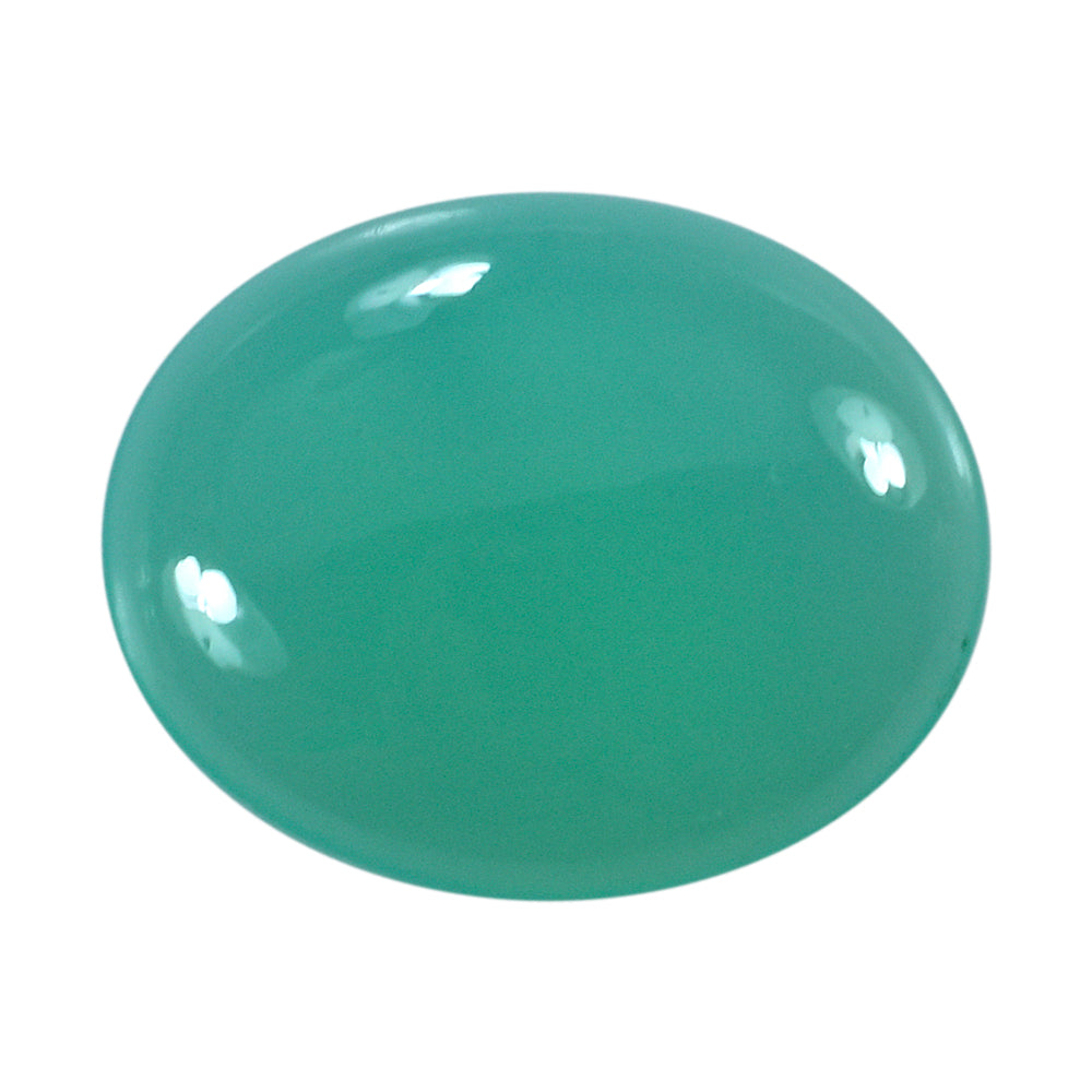 DYED CHRYSOPRASE CHALCEDONY OVAL CAB 16X13MM 5.82 Cts.