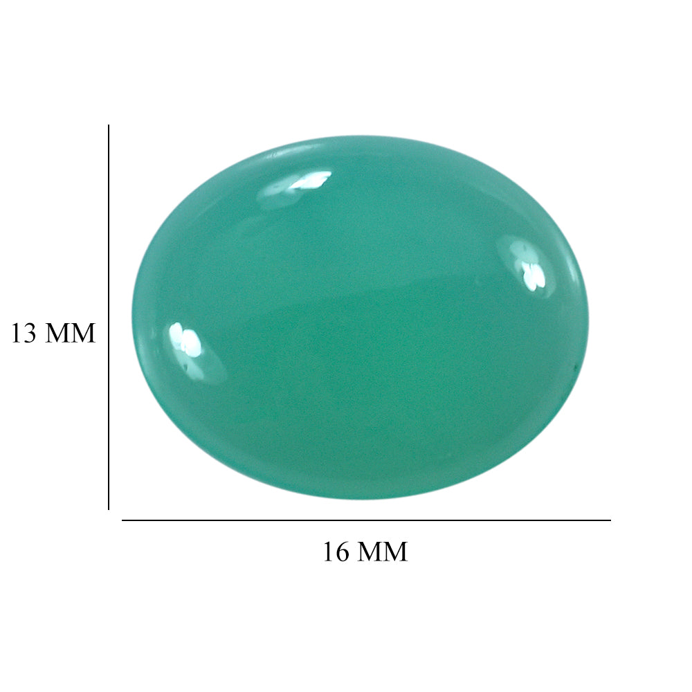 DYED CHRYSOPRASE CHALCEDONY OVAL CAB 16X13MM 5.82 Cts.