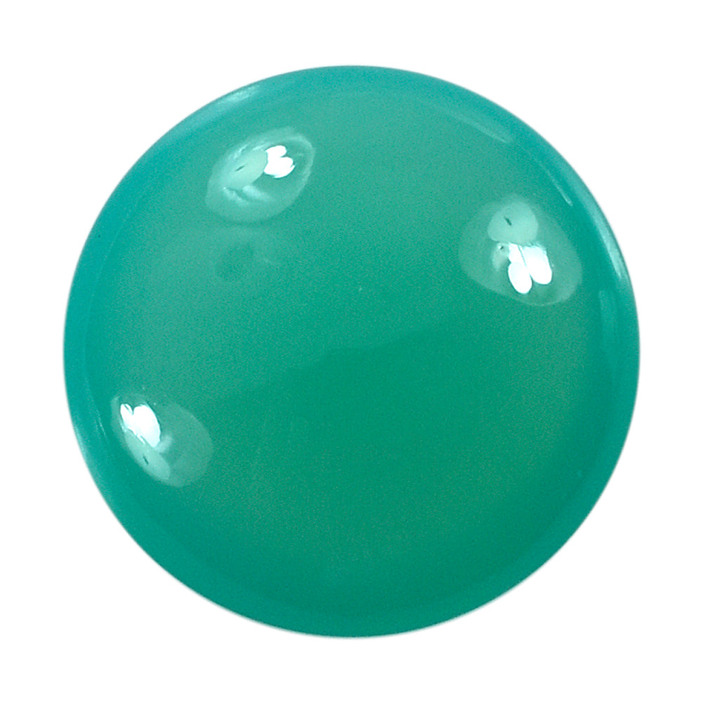 DYED CHRYSOPRASE CHALCEDONY LENTIL ROUND 9MM 2.06 Cts.