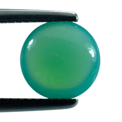 DYED CHRYSOPRASE CHALCEDONY LENTIL ROUND 9MM 2.06 Cts.