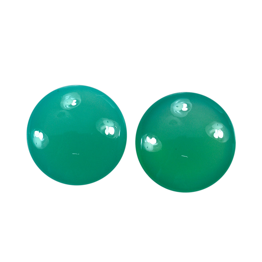 DYED CHRYSOPRASE CHALCEDONY LENTIL ROUND 9MM 2.06 Cts.