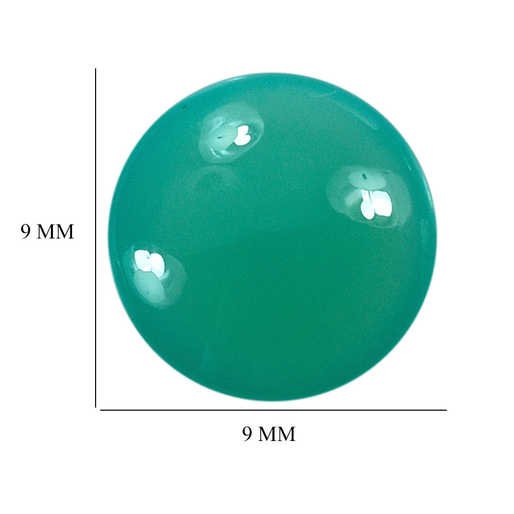 DYED CHRYSOPRASE CHALCEDONY LENTIL ROUND 9MM 2.06 Cts.