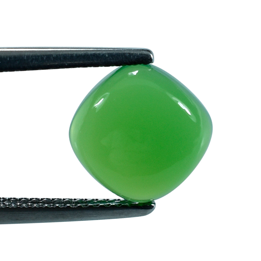 DYED CHRYSOPRASE CHALCEDONY CUSHION CAB 10MM 3.65 Cts.
