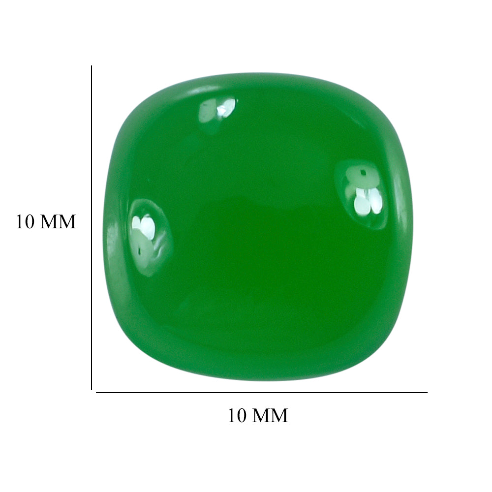 DYED CHRYSOPRASE CHALCEDONY CUSHION CAB 10MM 3.65 Cts.