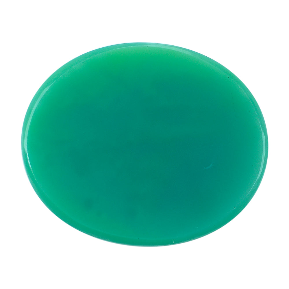 DYED CHRYSOPRASE CHALCEDONY CHECKER OVAL CAB 30X25MM 26.06 Cts.