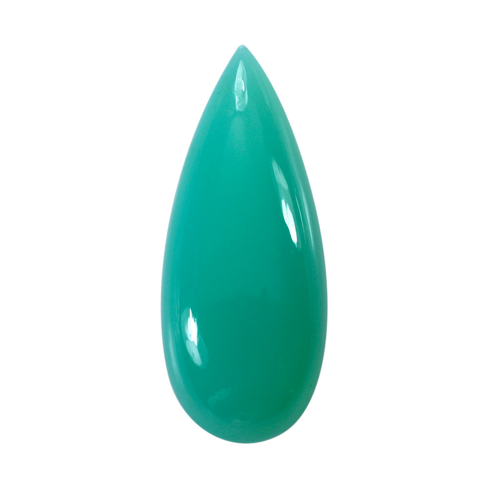 CHRYSOPRASE CHALCEDONY PEAR CAB 27X11MM 12.19 Cts.