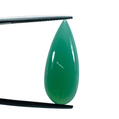 CHRYSOPRASE CHALCEDONY PEAR CAB 27X11MM 12.19 Cts.