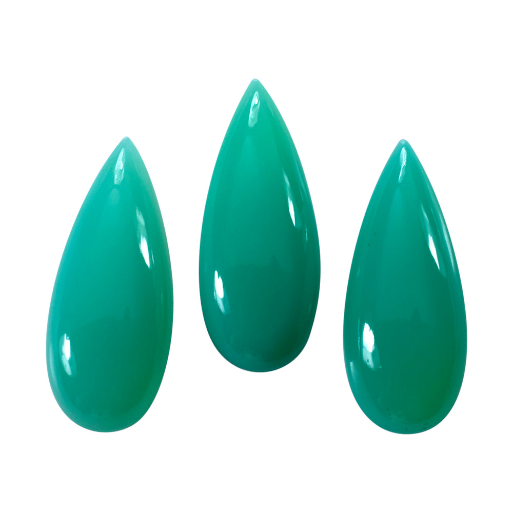 CHRYSOPRASE CHALCEDONY PEAR CAB 27X11MM 12.19 Cts.