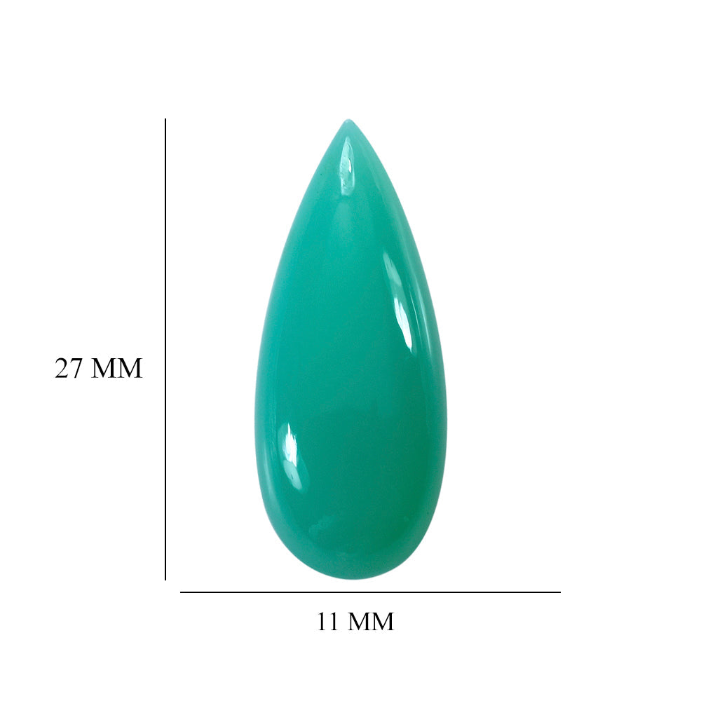 CHRYSOPRASE CHALCEDONY PEAR CAB 27X11MM 12.19 Cts.