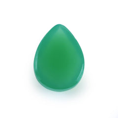 DYED CHRYSOPRASE CHALCEDONY CHECKER PEAR CAB 8X6MM 1.14 Cts.