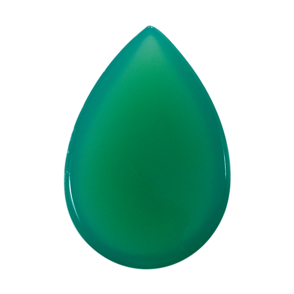 DYED CHRYSOPRASE CHALCEDONY PEAR CAB 15X10MM 4.12 Cts.
