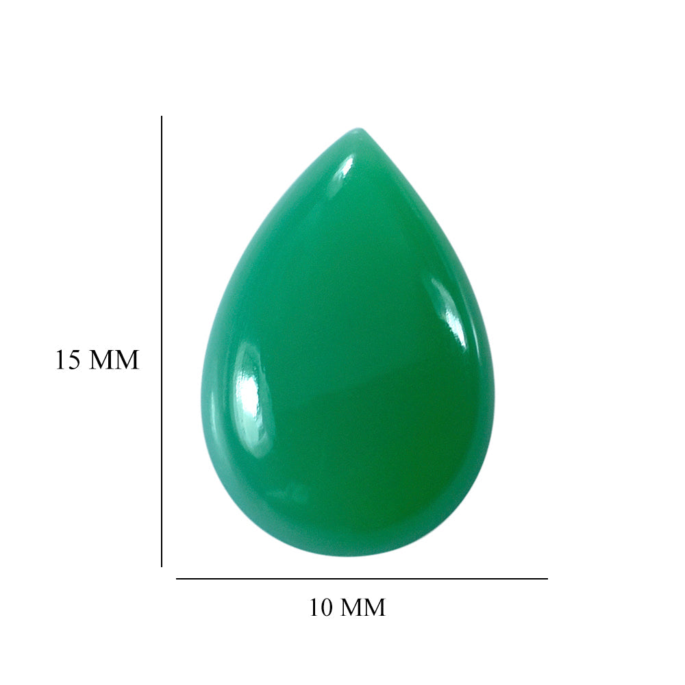 DYED CHRYSOPRASE CHALCEDONY PEAR CAB 15X10MM 4.12 Cts.
