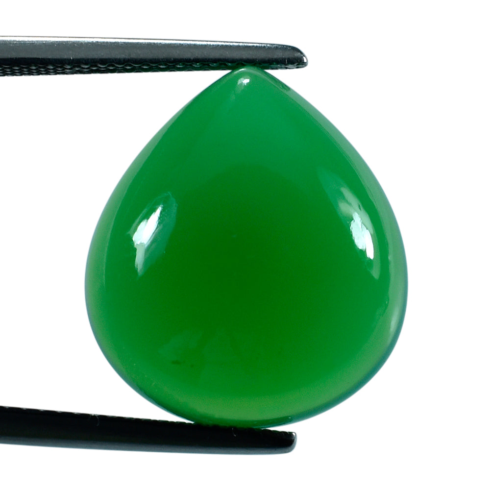 DYED CHRYSOPRASE CHALCEDONY PEAR CAB 18X16MM 12.69 Cts.