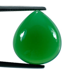 DYED CHRYSOPRASE CHALCEDONY PEAR CAB 18X16MM 12.69 Cts.