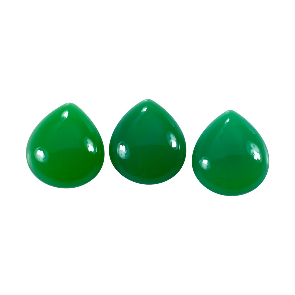 DYED CHRYSOPRASE CHALCEDONY PEAR CAB 18X16MM 12.69 Cts.