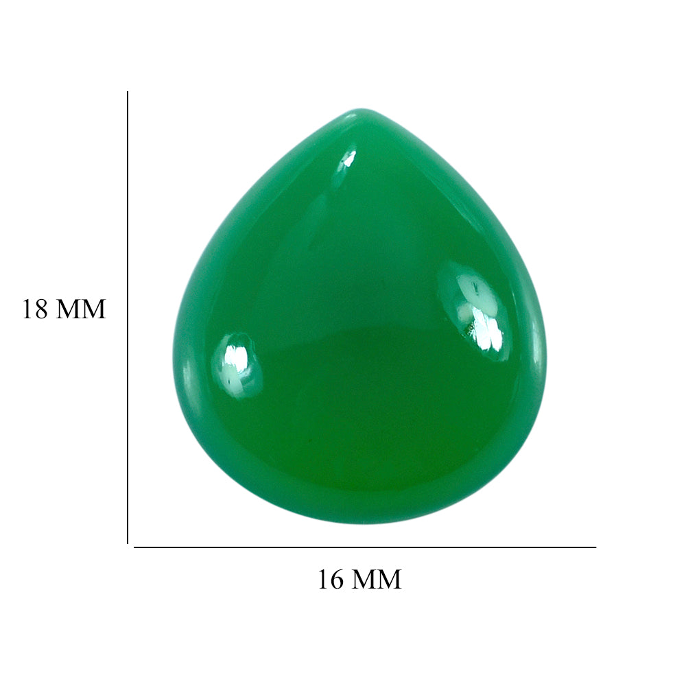 DYED CHRYSOPRASE CHALCEDONY PEAR CAB 18X16MM 12.69 Cts.