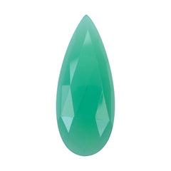 DYED CHRYSOPRASE CHALCEDONY ROSE CUT PEAR CAB 27X11MM 8.32 Cts.