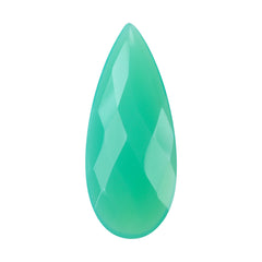 DYED CHRYSOPRASE CHALCEDONY CHECKER PEAR CAB 27X11MM 7.81 Cts.