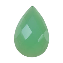 DYED CHRYSOPRASE CHALCEDONY CHECKER PEAR CAB 12X8MM 2.19 Cts.