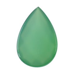 DYED CHRYSOPRASE CHALCEDONY CHECKER PEAR CAB 12X8MM 2.19 Cts.