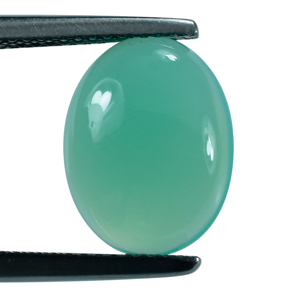 DYED CHRYSOPRASE CHALCEDONY OVAL CAB 13X10MM 3.72 Cts.